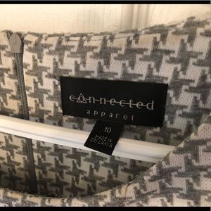 Grey plaid belted midi dress